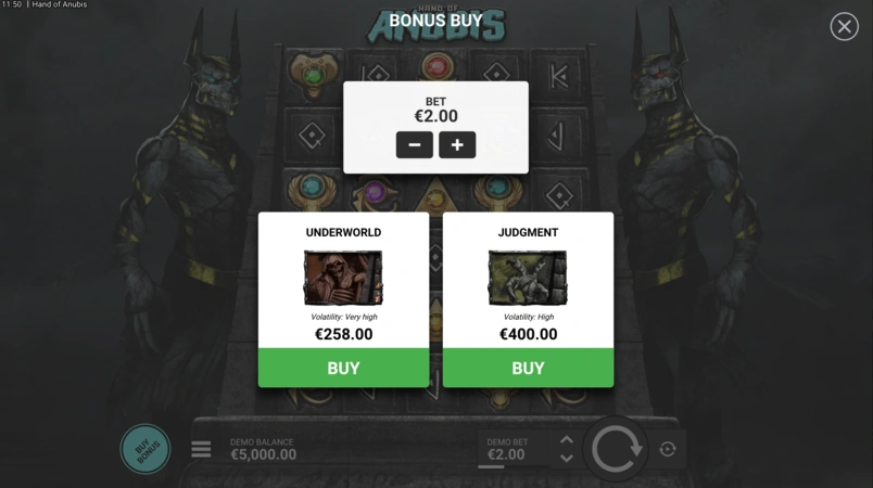 Hand of Anubis Slot Feature Buy