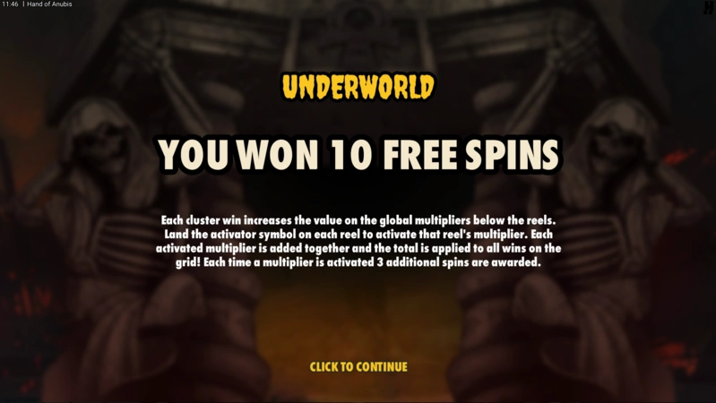 Hand of Anubis Slot Free Spins